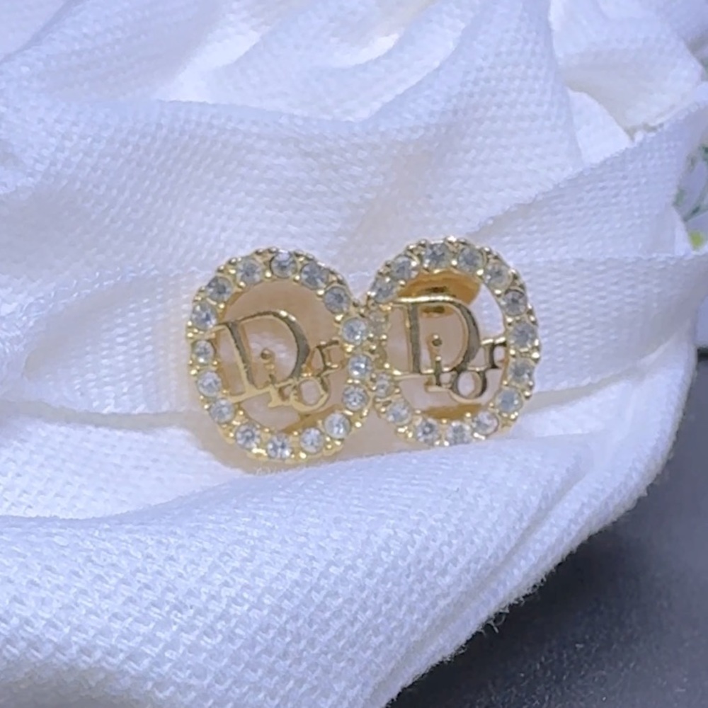 Dior Oval Gold Plated Clip on Earrings